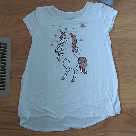 White unicorn shirt with rose gold - Picture 1 of 2